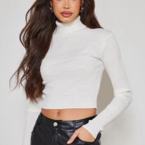 Ribbed Knit Cropped Sweater
